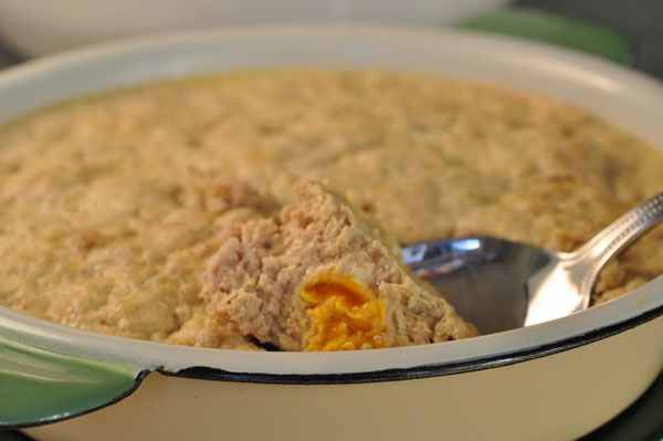 Salted egg yolk in Steamed Minced Pork & Egg Custard. Image:  Siu Ling Hui