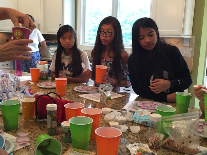 We've hosted lots of fudge making parties! Give each person a half recipe and cups of different ingredients to add into their fudge.