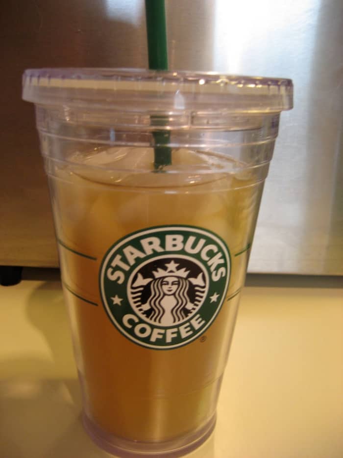 Starbucks has great reusable iced cups that really keep your drinks cold. If you're a daily iced tea drinker, you should pick one up!