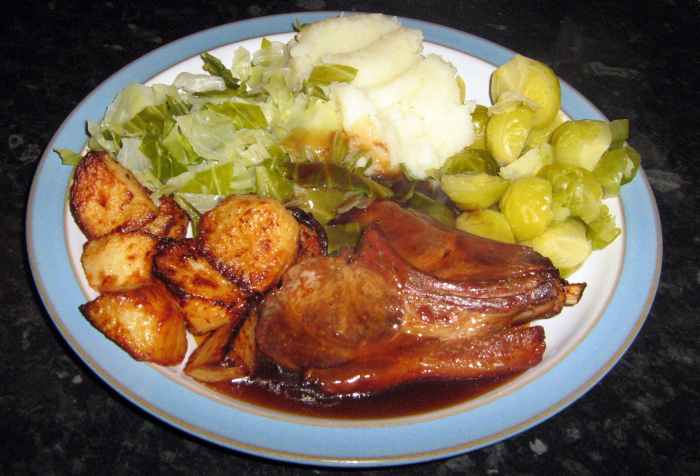 Lamb chops dinner recipe with potatoes and vegetables