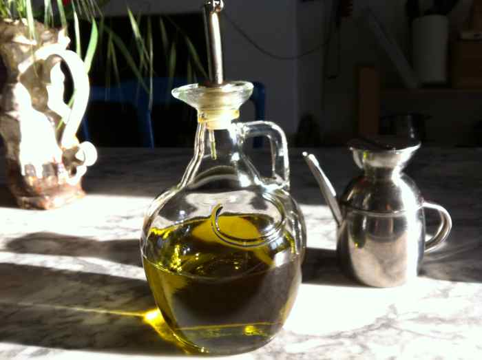 Home produced Italian extra virgin olive oil