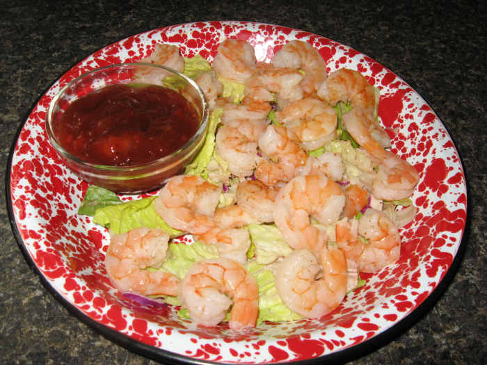 My low carb cocktail sauce is perfect with boiled shrimp.