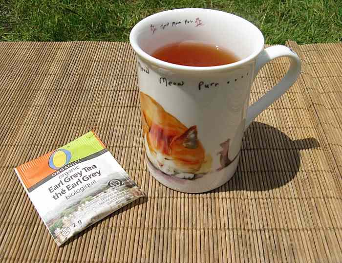 A cup of organic Earl Grey tea