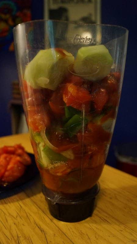 You'll be mixing the ingredients in the blender, but it helps to "mix" them as you put them in - sort of like layers.