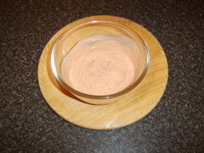 Homemade Indian restaurant style pakora sauce, ready to be covered and refrigerated to give the various flavours time to infuse