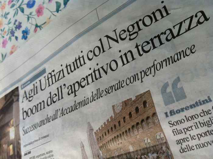 Newspaper page on the Negroni phenomena