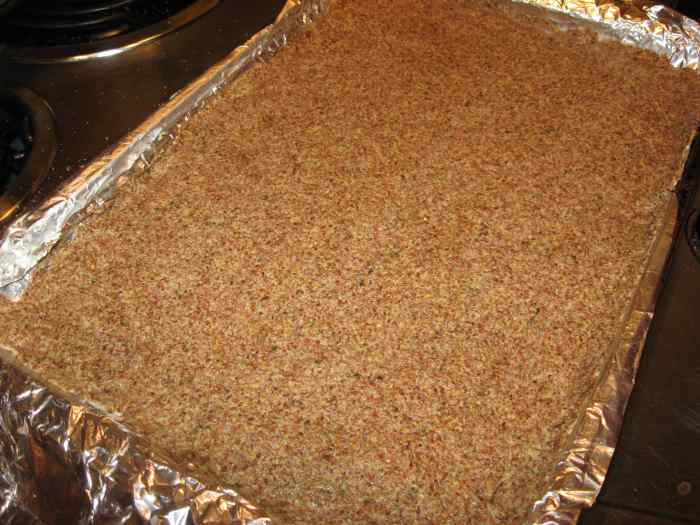 Spread dough evenly and thinly.