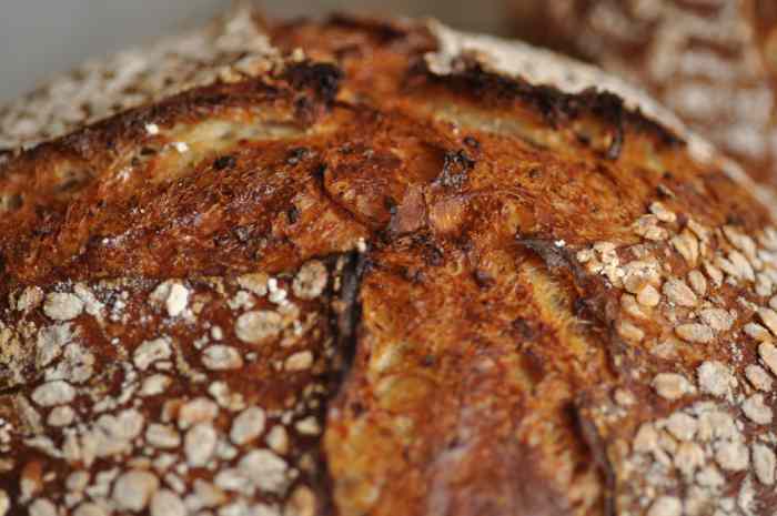 Close up view of crust of Oat Porridge Bread Image: © Siu Ling Hui