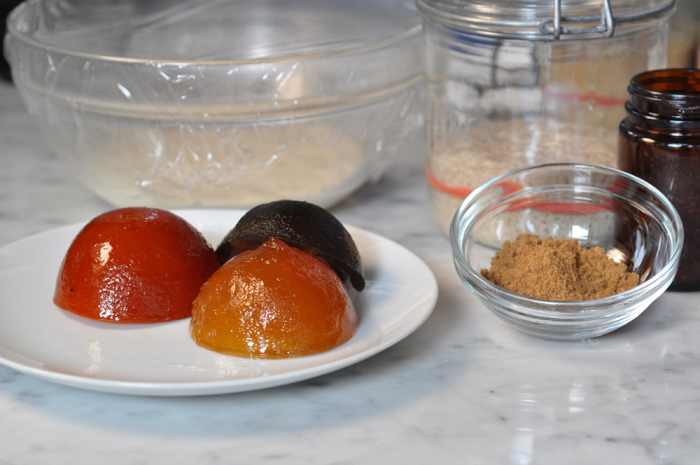 Peels, spice mix and the 2 leavenings for making up the dough. Image: © Siu Ling Hui