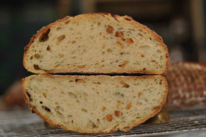 Cross section of one of the lard, garlic and rosemary loaves. Image: © Siu Ling Hui
