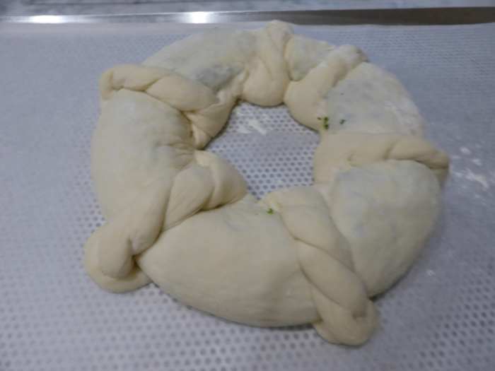 Spinach, ricotta, fetta bread wreath before baking. Image: © Siu Ling Hui