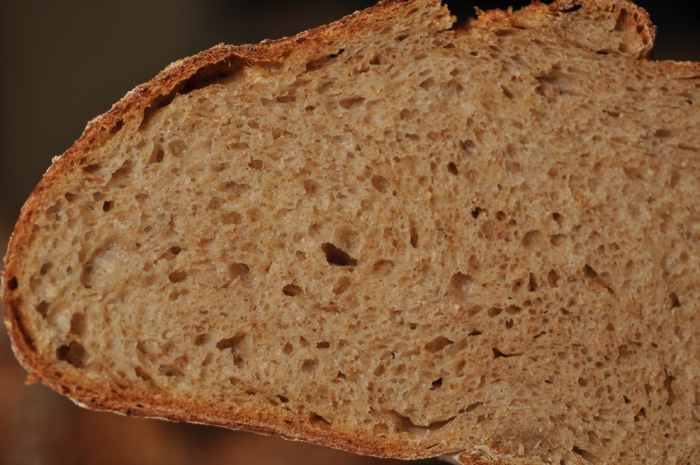 A close up view of the crumb of the Pain Cordon de Bourgogne. Image: © Siu Ling Hui