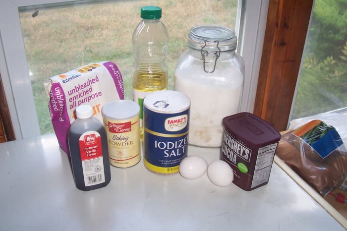 Assemble all of the ingredients prior to measuring and mixing. You don't want to discover you're out of eggs halfway through this.