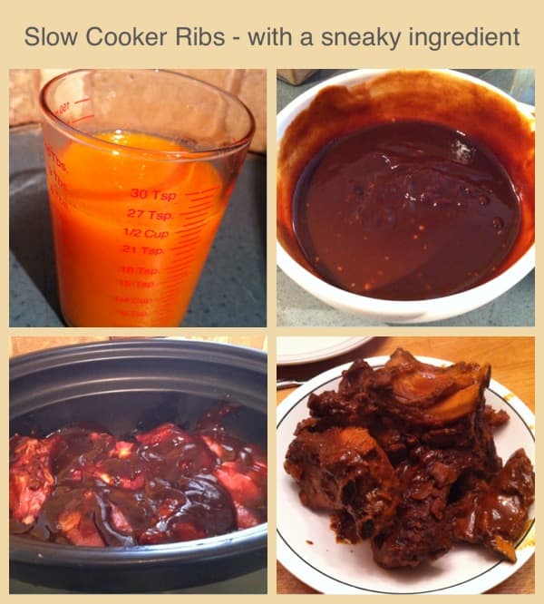 I made barbecue ribs in my slow cooker with a carrot puree in the sauce. They tasted delicious and no one suspected a thing.