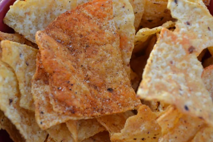 Just look at the yummy seasonings on these chips! Some chips are more heavily seasoned than others. Personally I prefer the more lightly seasoned ones, which works out perfectly, because my kids prefer the super salty ones.