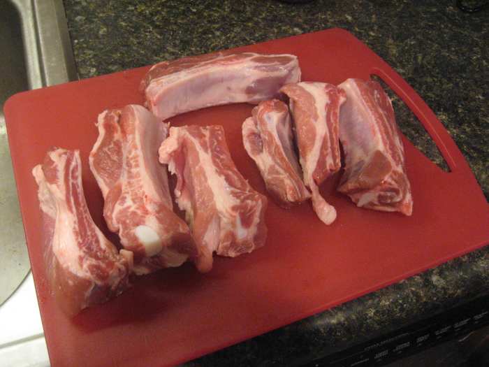 I sliced these ribs into individual "fingers."