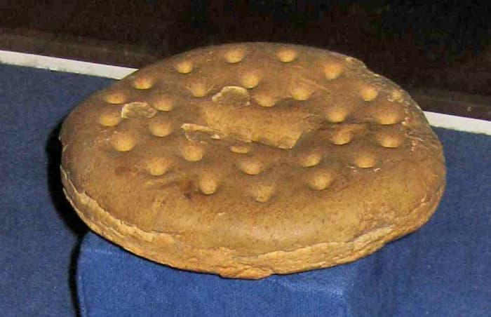 OLDEST SHIP BISCUIT. This specimen appears at the Maritime Museum in Kronborg Castle, Elsinore, Denmark. The biscuit dates from 1852.