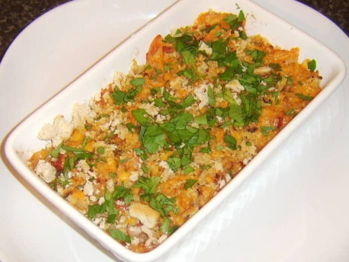 Here is a recipe for plaice and pasta baked in a rich tomato sauce and topped with crisp and crunchy cheesy breadcrumbs.