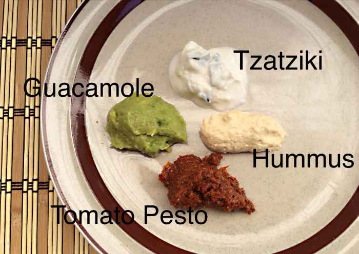 Sauces, dips, and spreads work well in cracker toppings.