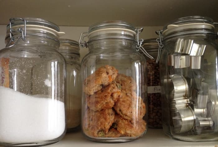 We store all kinds of things in our jars, including sea salt, homemade scones, and even my cookie cutter collection!