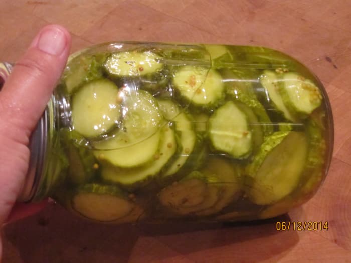 Sweet Bread and Butter Pickles - by Thanksgiving they will be at their peak flavor. Serve them with pickled okra or other condiments.