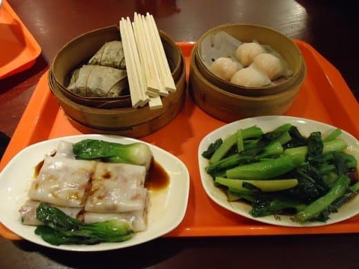 A collection of delicious Chinese dishes. Pans are used in Chinese cookery for frying, boiling, and steaming. Traditionally the food is then eaten with chopsticks, although Westerners sometimes prefer knives, forks, or spoons.