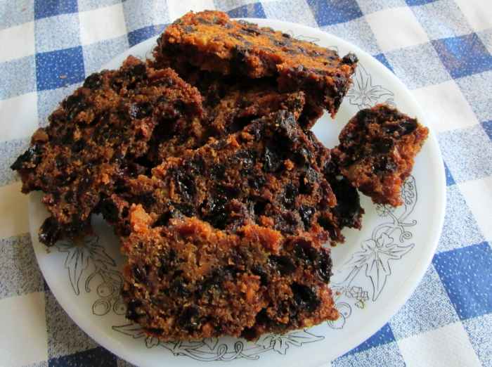 This delicious fruitcake is ready to serve