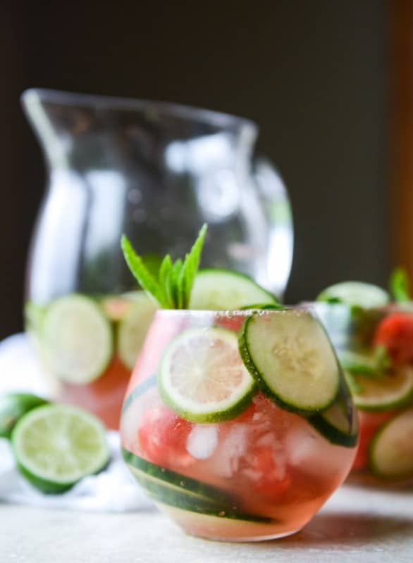 Cucumber watermelon sangria.
