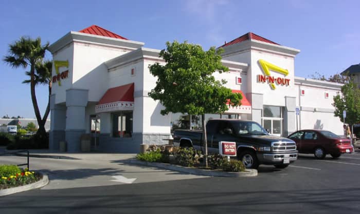 An In-N-Out store in Pinole, California. This location is pretty much identical to the one I worked at in Sparks, Nevada. Most In-N-Out stores have a similar exterior design, and almost all have an identical interior layout/design