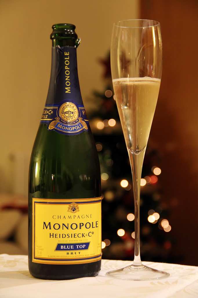 A bottle of Heidsieck & Co. Monopole Champagne.