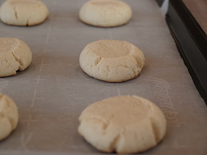 Bake in a 375-degree preheated oven for 8–9 minutes. Remove from the oven and cool cookies on a cooling rack.