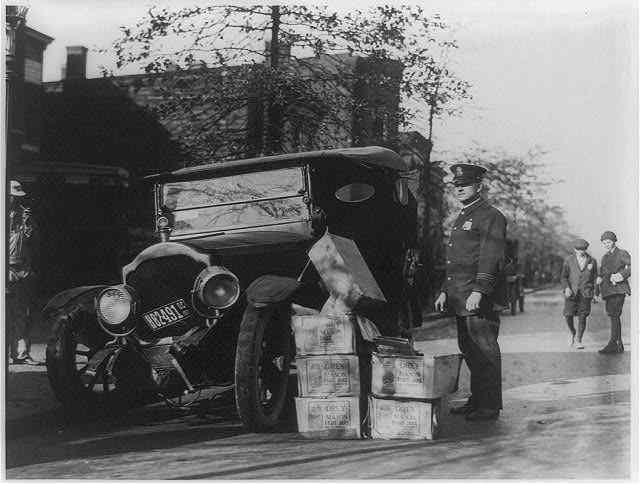 A 1922 delivery of moonshine intercepted by the authorities.