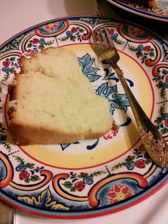 Look at that! Look! At! That! Yes. It's as delicious as it looks. I think it's time for you to reward yourself with a piece of this amazing pound cake. Go on. You earned it.