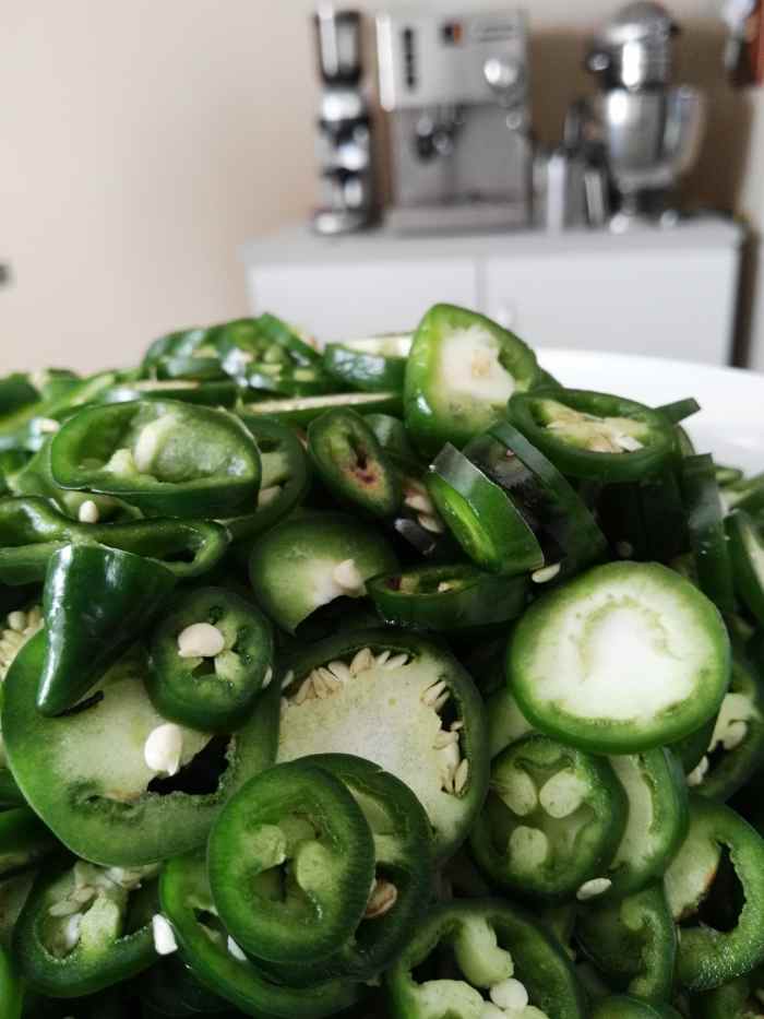 Chop your jalapenos into small rings