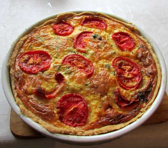 Homemade Quiche Lorraine, fresh out of the oven.