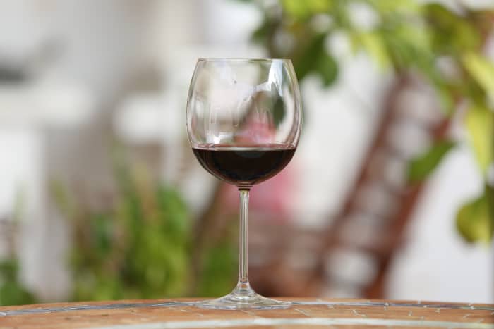 Enlarge this photo and you should be able to see the rivulets of wine on the side of the glass: the legs.