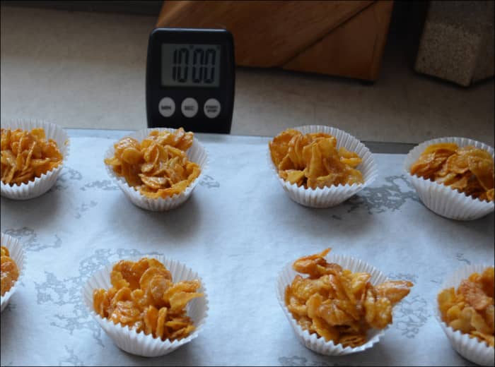 Honey Joys fresh from oven after being cooked for 10 minutes.