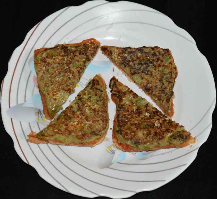 Cut each of them diagonally. Repeat the same for making all the toast. Enjoy eating these yummy toasts hot!
