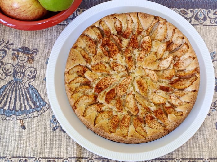 Springform pans are great for a cake with a fancy top like this German apple cake.