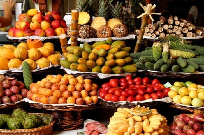 It is very common to see fruit stands like these all over Brazil where 'exotic' fruits and vegetables are sold quite affordably.