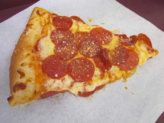 Slice of pepperoni pizza