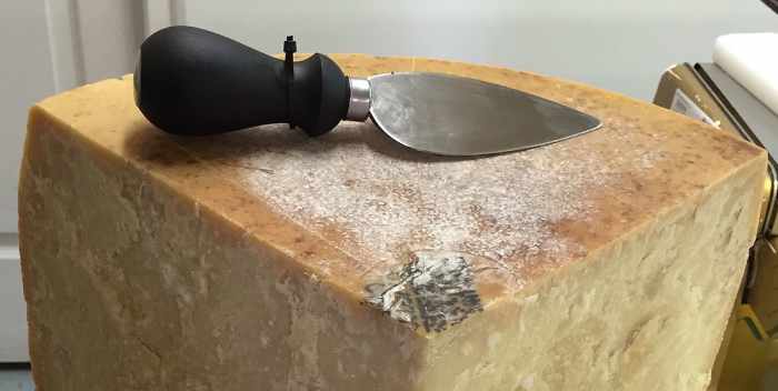 The knife traditionally used to cut Parmesan is called the tagliagrana.