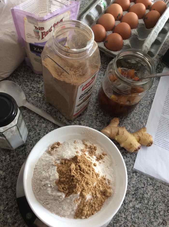 Some of the ingredients for the ginger cake.