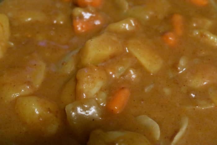 Your curry should look something like this. A nice golden-brown color is a sure sign that you nailed the consistency.