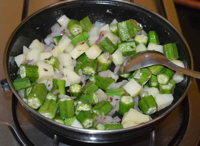 YogurtBased Okra Potato Curry Delicious Indian Recipe Delishably