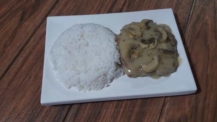 Jollibee burger steak with mushroom