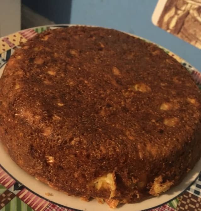 Once fully cooked, if you have greased your pan well, you can easily flip your skillet over onto a plate and your cornbread will fall out perfectly.