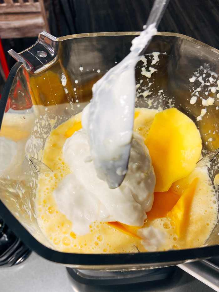 Add the Greek yogurt. 