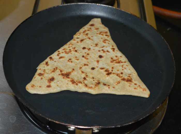 Cooking each paratha takes about 1 1/2 minutes.