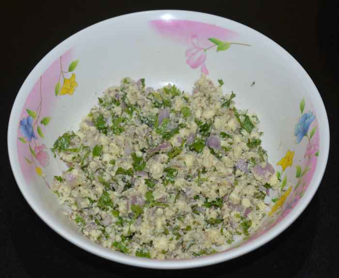 The paneer stuffing